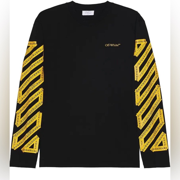 Off White tape arrow skate long sleeve tee in black